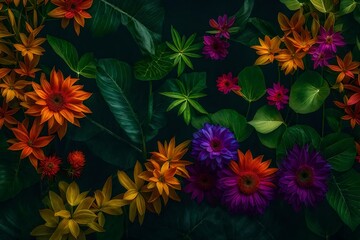 Fototapeta na wymiar Arrange your plants in a rainbow color scheme.