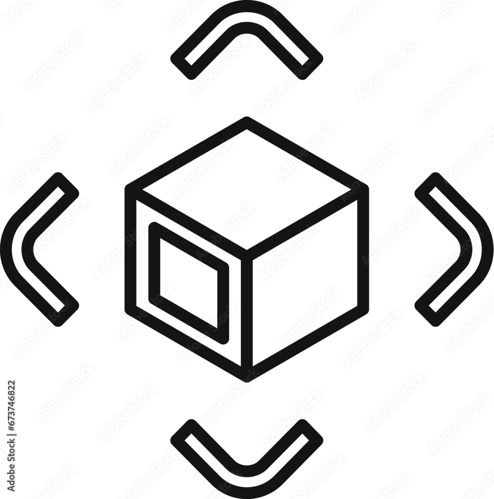 Poster augmented reality digital icon outline vector. game tech. video code