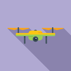 Modern drone icon flat vector. Mobile smart digital. Video toy