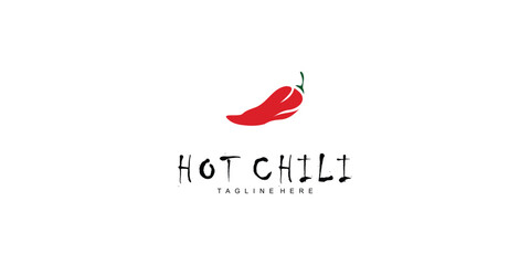 Simple hot chili template design with unique concept| premium vector