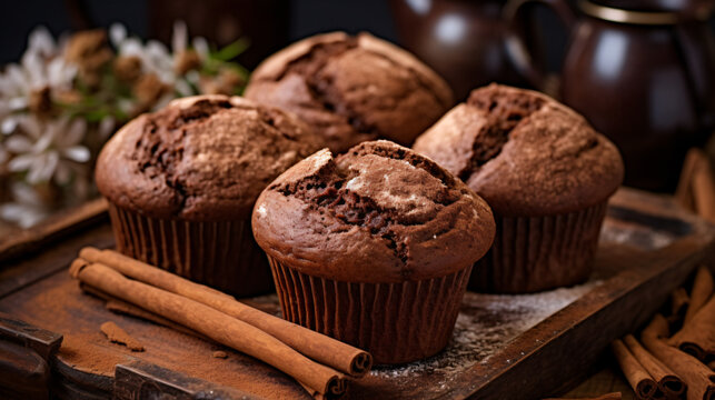 Chocolate cinnamon muffins
