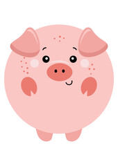 Obraz na płótnie Canvas Cute pig with round body