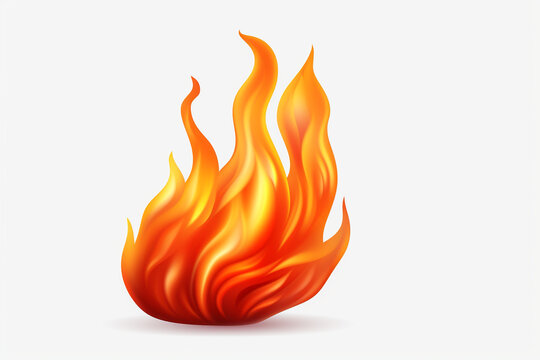 3d fire flame icon isolated on white background