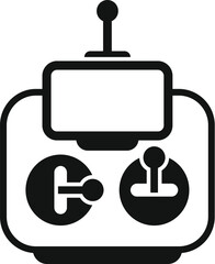 Network digital map drone icon flat vector. Aerial secure view. Map tech land