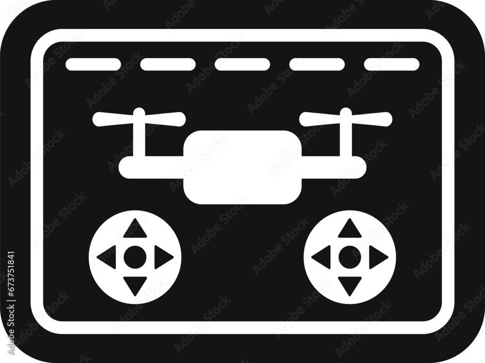 Poster tablet drone control icon simple vector. network spy. digital map tech