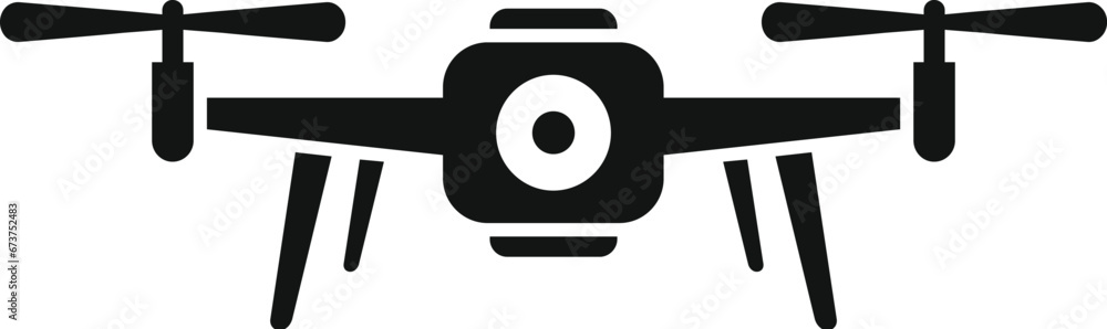 Poster view drone control icon simple vector. ai camera. remote smart digital