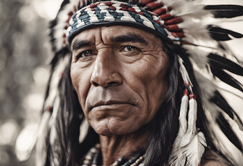 Portrait of a native American man.