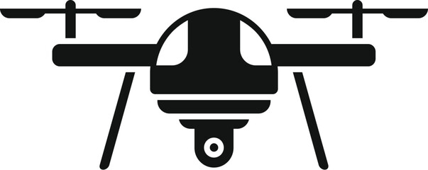 Video toy drone icon simple vector. Remote control. Aerial land view