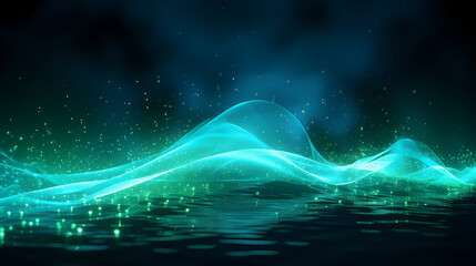 Abstract digital wave particles PPT background poster wallpaper web page