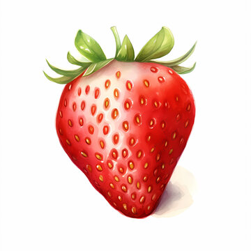 Hand drawn strawberry fruit illustration material
