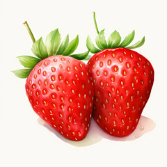 Hand drawn strawberry fruit illustration material
