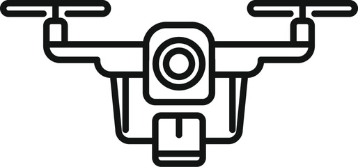 Parcel drone delivery icon outline vector. Camera spy. Remote control tech