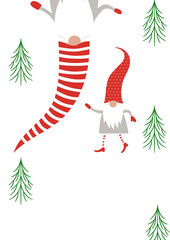 cartes de noel, merry christmas, 2024, gnomes de noel, noël, carte, vecteur, cadeau, vacances, illustration, père noël, dessin animé, célébration, hiver, content, joyeux, conception, saluer, fun, art,