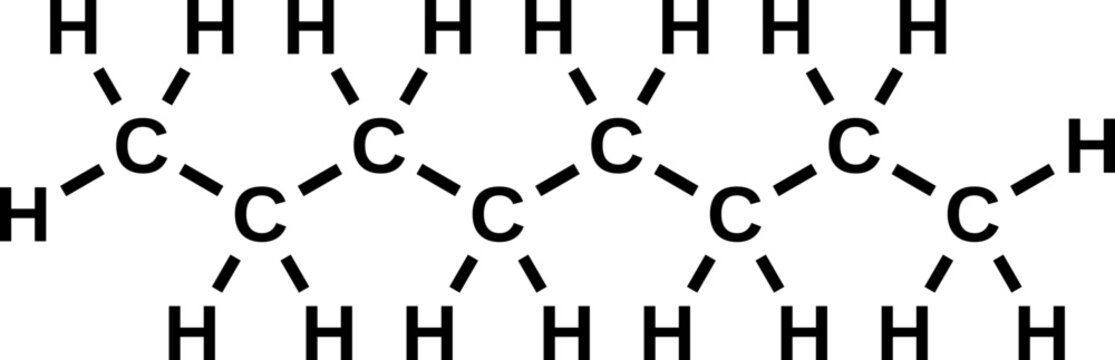 Octane C8H18 chemical structural formula, vector illustration