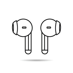 Earphone bluetooth line icon set design editable stroke on white background. Earphone icon in modern flat style design. Vector illustration EPS 10.