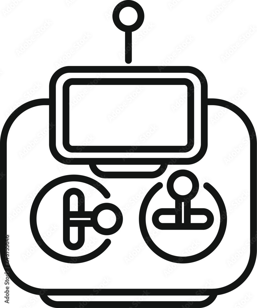Poster network digital map drone icon outline vector. aerial secure view. map tech land