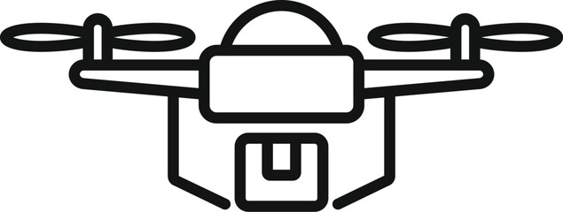 Parcel city drone delivery icon outline vector. Remote control. Aerial view land