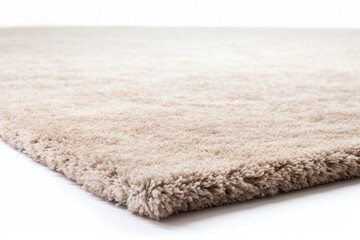 Fototapeta na wymiar Stylish soft beige carpet isolated