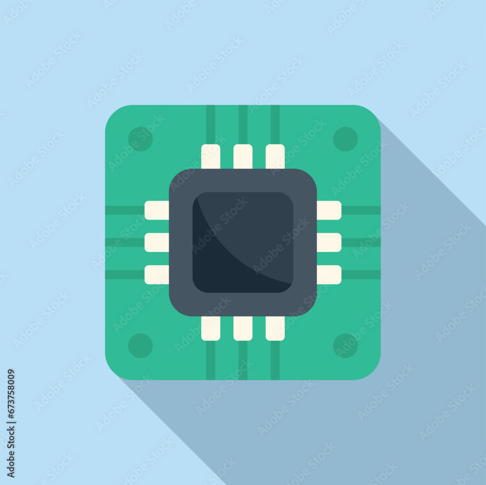 Aufkleber laptop processor icon flat vector. button tool wrench. admin fan