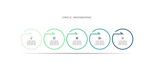 Modern connecting infographic template design with 5 step