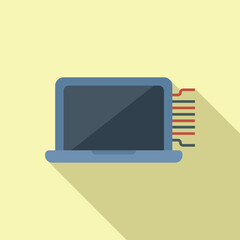 Laptop service tool mobile icon flat vector. Tool hand mobile. Error gadget