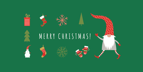 cartes de noel, merry christmas, 2024, gnomes de noel, noël, carte, vecteur, cadeau, vacances, illustration, père noël, dessin animé, célébration, hiver, content, joyeux, conception, saluer, fun, art,