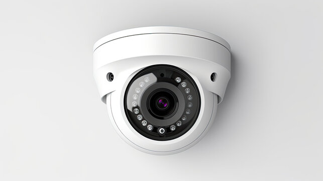 Security Camera on white background. Wireless camera closeup on a white background.