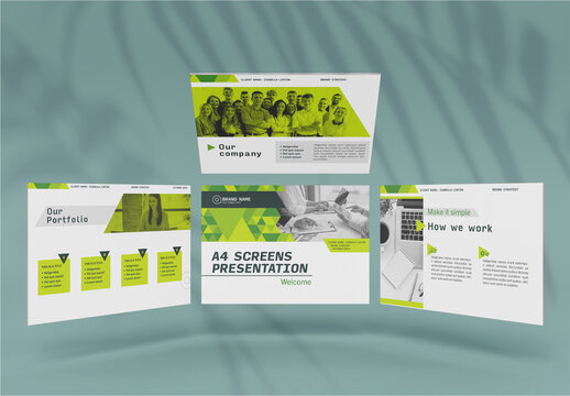 A4 Perspective Ui Screens Mockup