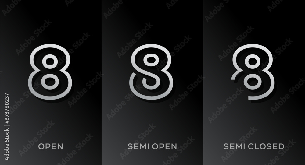 Poster set of number 8 logo icon design template elements