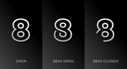 Set of number 8 logo icon design template elements
