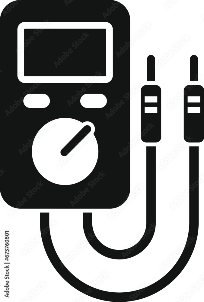 Poster laptop service multimeter icon simple vector. data system. screen data