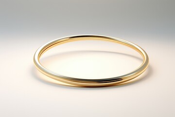 Abstract White Background With Golden Ring