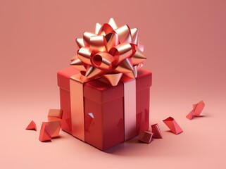 Festive Open Box with Christmas Ribbon.