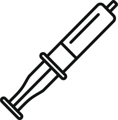 Thermo paste syringe icon outline vector. Laptop repair. System button service