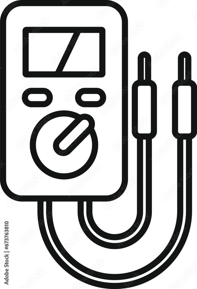 Poster laptop service multimeter icon outline vector. data system. screen data