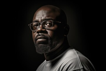 Obraz premium African American Man Wearing Plain White Shirt