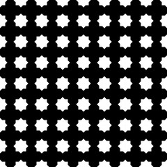 Seamless surface pattern design with Moroccan stars tiles ornament. Oriental traditional ornamentation with repeated geometric shapes. Ancient mosaic wallpaper. Grid motif. Digital paper. Vector art.