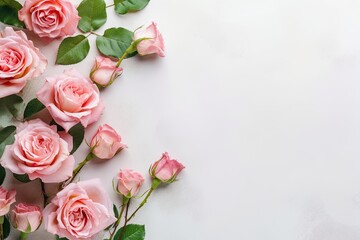 Obraz na płótnie Canvas blooming pink roses flowers