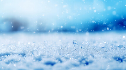 Obraz premium snow on the grass with bokeh background