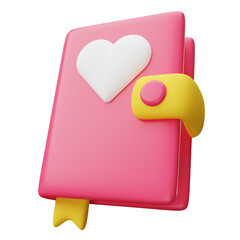 Love Story Diary 3D Illustration