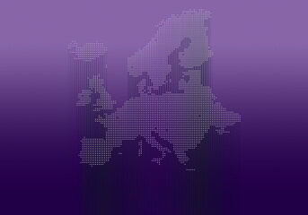Dotted Euro map. Futuristic style