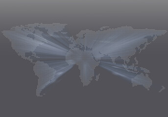 Dotted world map. Futuristic style	