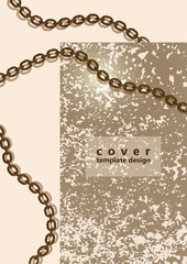 Metal chain made of gold. Realistic seamless wavy chains. Template for your design. Vector