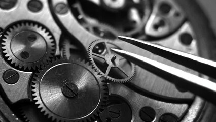 Gear installation, mechanical watch repair