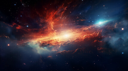 Bright galaxy in outer space