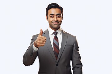 Handsome Indian Businessman Holding Phone On White Background