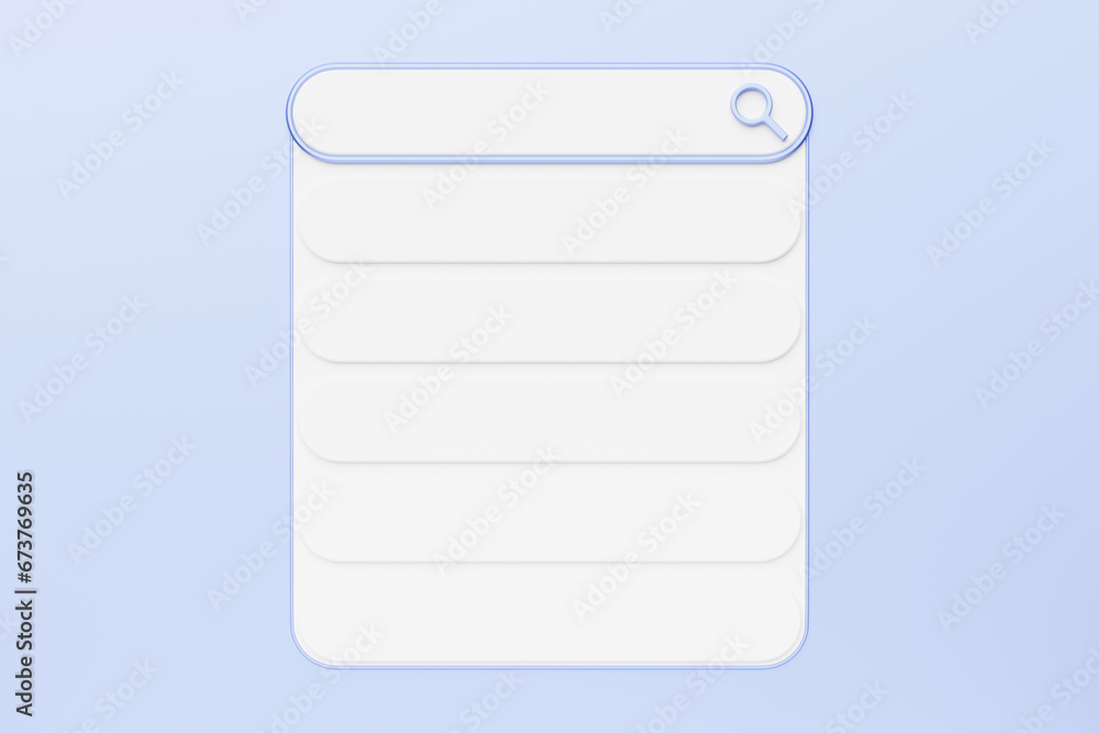 Poster 3d illustration search bar for ui. layout design for apps and website. search address icon and curso