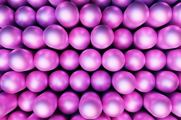 3d illustration of pink  tubes. Set of shapes on monocrome background, pattern. Geometry  background