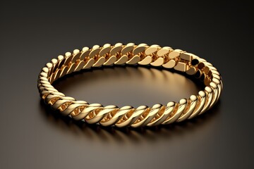 Elegant Gold Bracelet Isolated On White Background