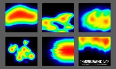Heat map. Abstract infrared thermographic background. Vector illustration. - obrazy, fototapety, plakaty